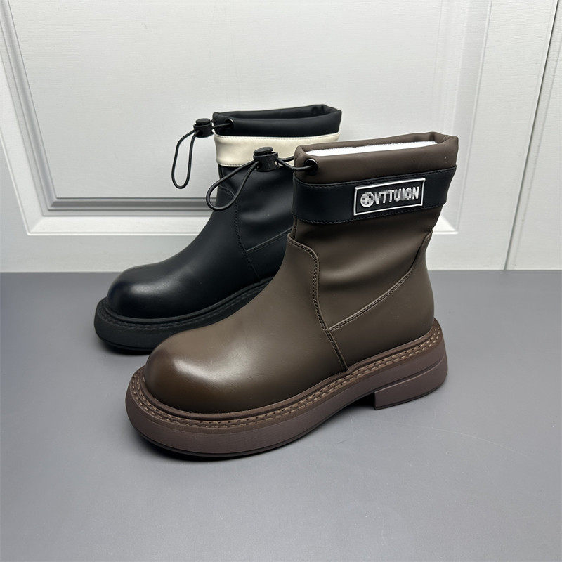 撤柜断码处理加绒马丁靴女冬季加棉保暖厚底增高防滑耐磨短筒鞋子