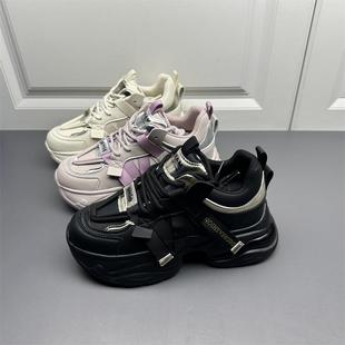 撤柜断码处小个子厚底鞋女2024春季新款潮品炸街超轻舒适休闲鞋