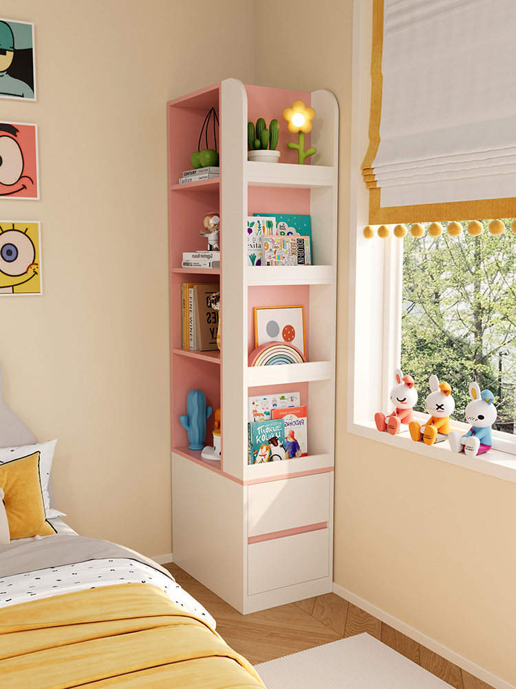 儿童房床头柜书架集成床头储物架女孩卧室多功能落地立角储物高柜,住宅家具,儿童床头柜,淘宝优惠券,粉丝福利购,淘宝优惠卷