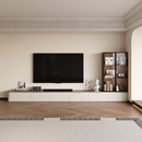 奶油中古风电视柜客厅家用落地收纳储物柜一体组合小户型轻奢定制