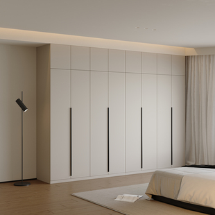 现代简约衣柜家用卧室大容量收纳储物柜高级感衣帽间实木定制衣橱