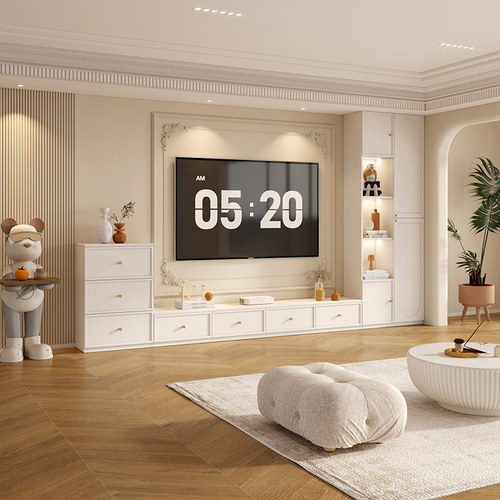 依雪法式奶油风电视柜组合高柜