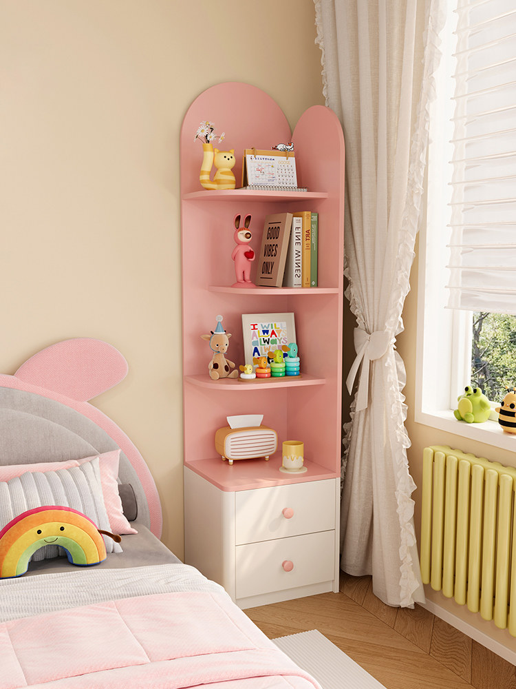 儿童床头柜置物架一体转角实木书架女孩床边多功能收纳储物柜定制,住宅家具,儿童床头柜,淘宝优惠券,粉丝福利购,淘宝优惠卷
