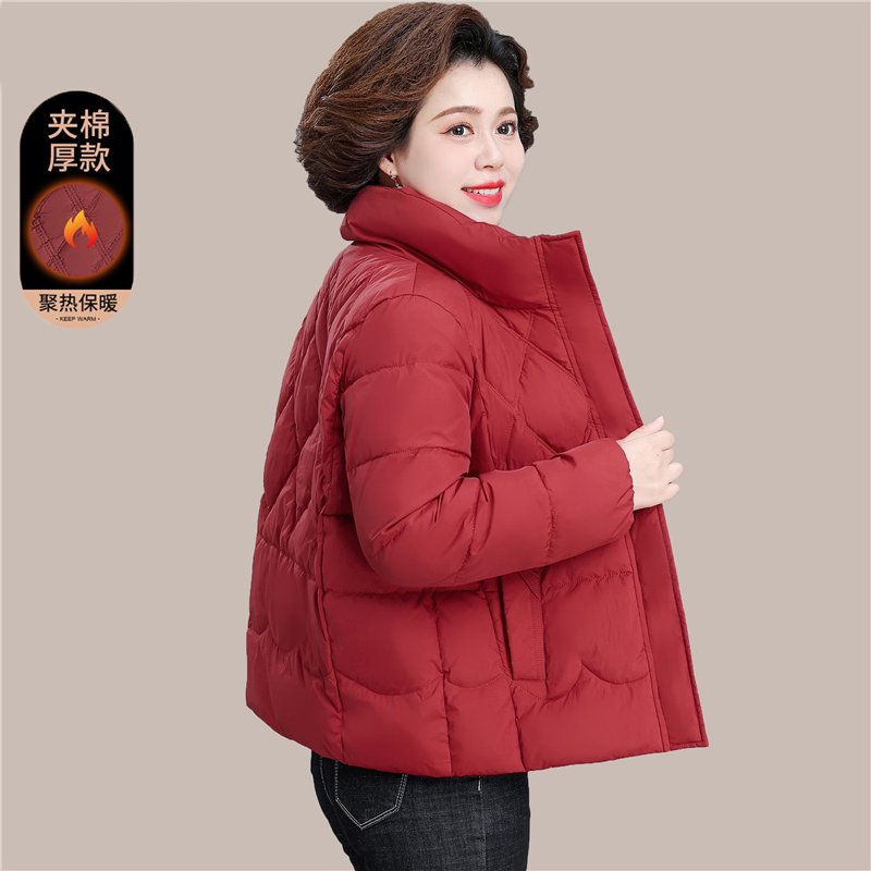中年妈妈冬装羽绒棉服短款2025新款中老年女秋冬大码棉衣外套棉袄