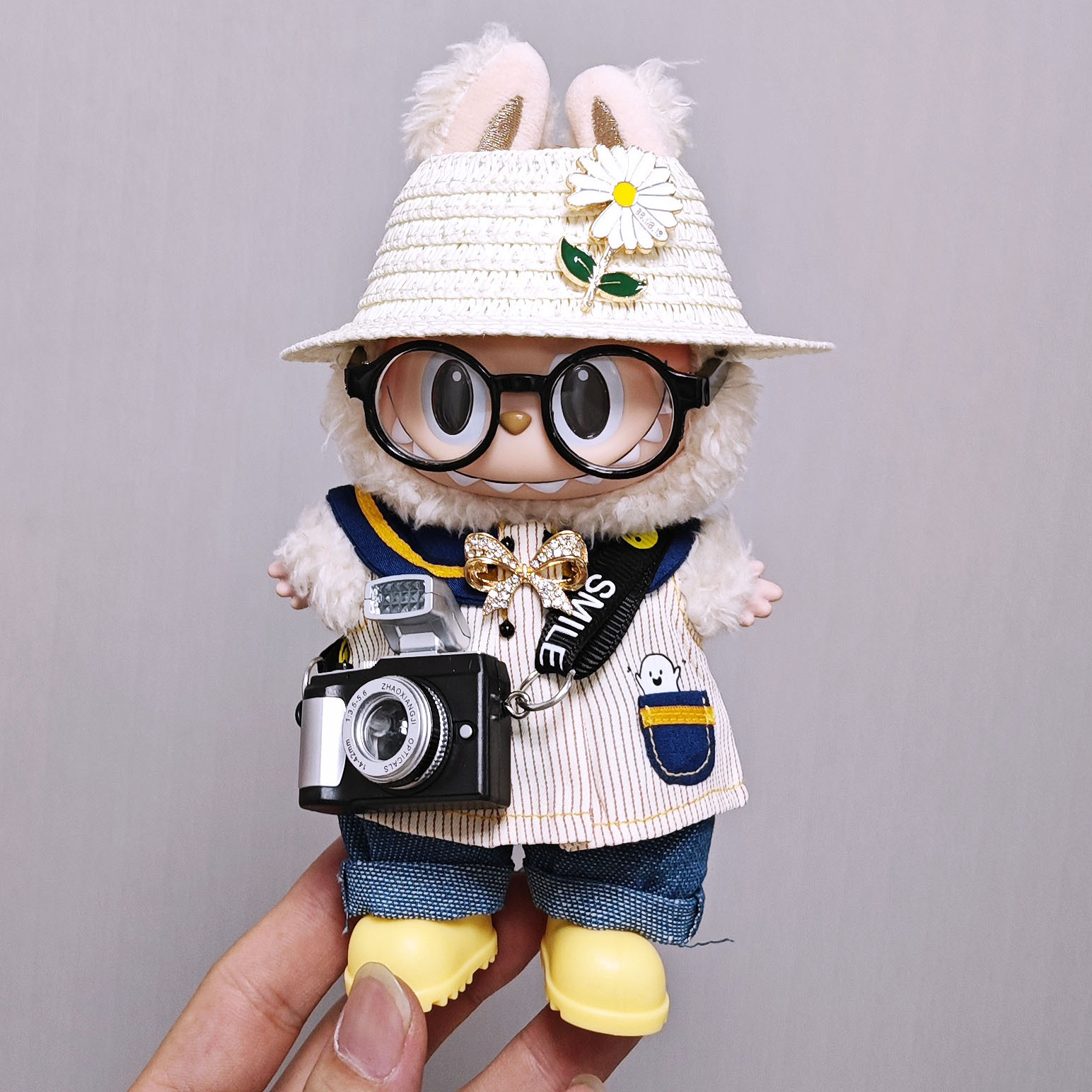 49labu娃衣裙子草帽鞋子套装拉布布娃衣站立坐坐通用时尚可爱娃衣