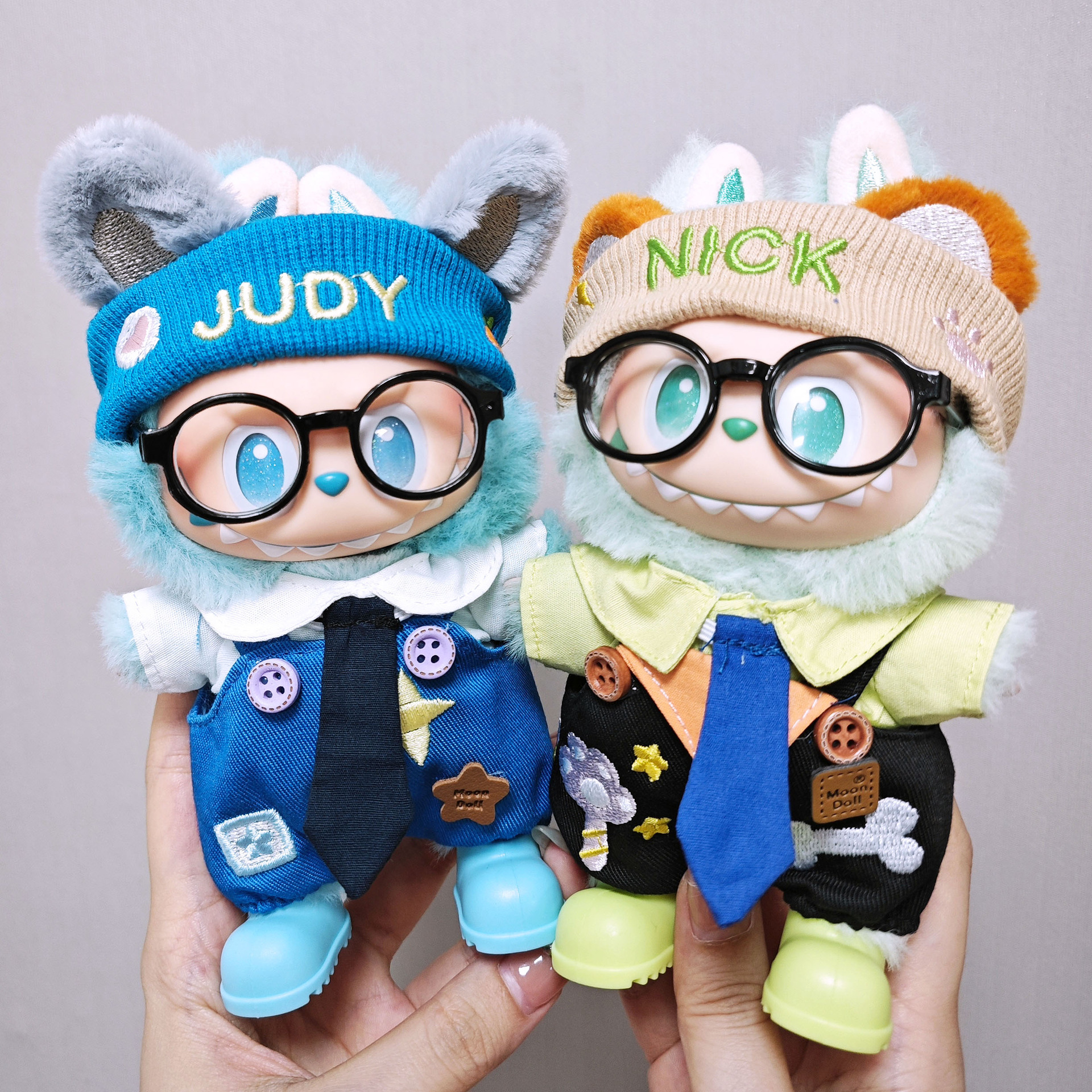 49labubu衣服领带星星骨头背带裤拉布布娃衣着替labu一二三代通用