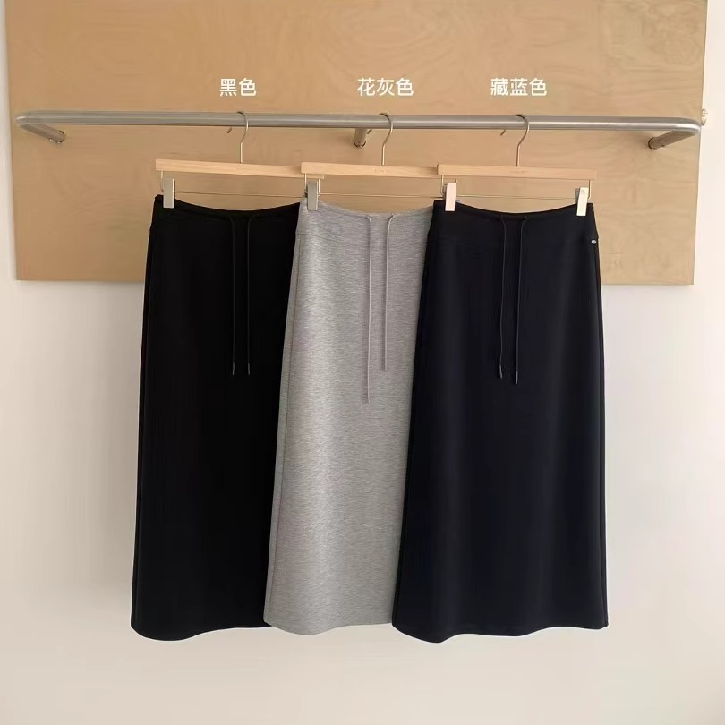 SIMNICE半身裙后開叉直筒中長裙