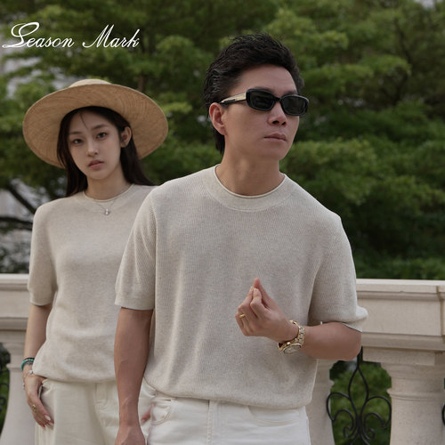 老钱风针织商务短袖男