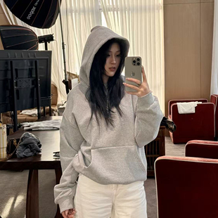 SEASON MARK重磅简约连帽卫衣休闲百搭纯色保暖情侣长袖卫衣秋冬