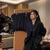 飞行牛仔夹克外套休闲百搭简约时尚 SEASONMARK春季 新款 情侣保暖男