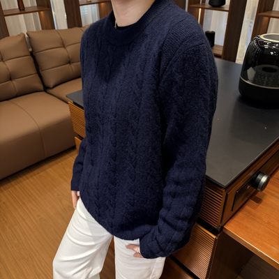 SEASONMARK老钱风绞花羊绒针织衫