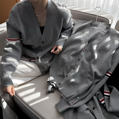 SEASONMARK早秋时尚织带针织开衫