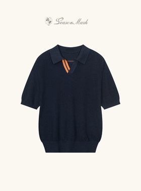 SEAOSNMARK领口撞色POLO衫