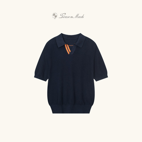 SEAOSNMARK领口撞色POLO衫