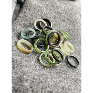 保真天然无优化和田玉指环戒圈19毫米21号20号玉戒指24113017