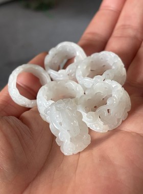 保真天然无优化和田玉指环戒圈17毫米15号13号14号玉戒24112816