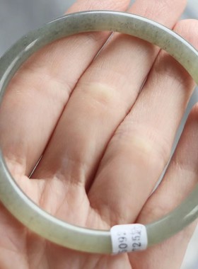 保真天然和田玉手镯58圈口证书9260725晴水点墨色 新疆且末料