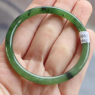 保真天然和田玉手镯50圈口证书编号5284046碧玉 巴基斯坦料圆条
