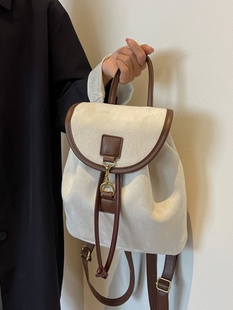 休闲小众设计绒面女双肩包2026新款 出游小书包 洋气百搭小背包时尚