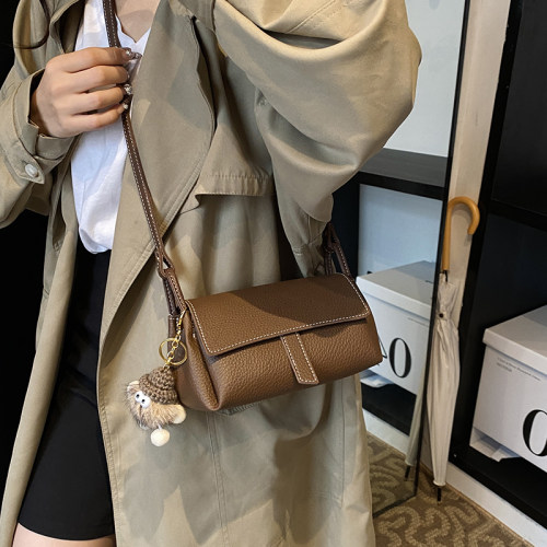 百搭简约纯色单肩包潮流行斜挎包