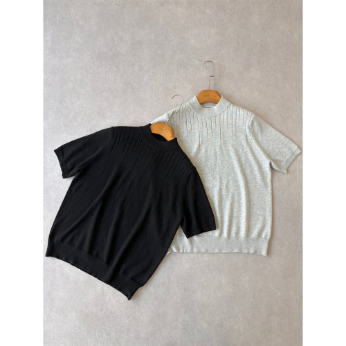 H1c悬线*桑蚕丝羊毛针织短袖