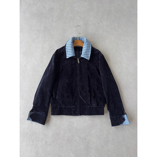 优雅氛围 可拆卸叠层领丝光雪尼尔夹克外套 多形态 Miu系学院 H1c