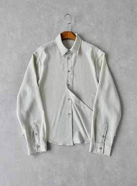 H1c 澈木*天丝混纺花纱微阔基础衬衫 微透肌理/水莹扣/抗皱易理