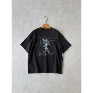 短宽版 H1c 凉感舒适 复古做旧印花235g索罗娜Boxy短袖 型 梦露