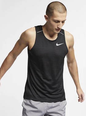 NikeDri-Fit纯色宽松运动速干透气无袖背心男款黑色AJ7563-010