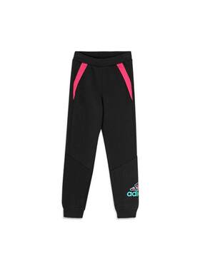 adidas童装纯色品牌Logo印花束脚运动裤女童黑色h40241