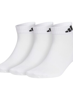adidas 舒适抗菌防臭短袜 男女同款 3双装 白/黑色JC9269