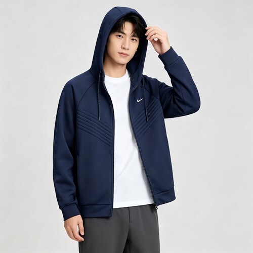 Nike Therma-FIT图案户外休闲运动连帽拉链夹克男款FZ1108-451