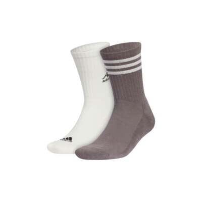 adidas 时尚舒适休闲中筒袜 男女同款 2双装 汉玉白/炭灰JF1195