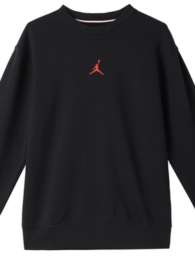 Jordan MJ FLC CREW 拼接圆领套头运动卫衣 男款 黑色IB5605-010
