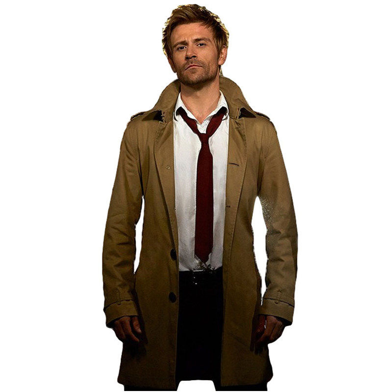 TV SERIES CONSTANTINE MATT RYAN COTTON COAT SPRING MID-LENGTH RETRO CASUAL LOOSE COTTON TRENCH COAT MEN