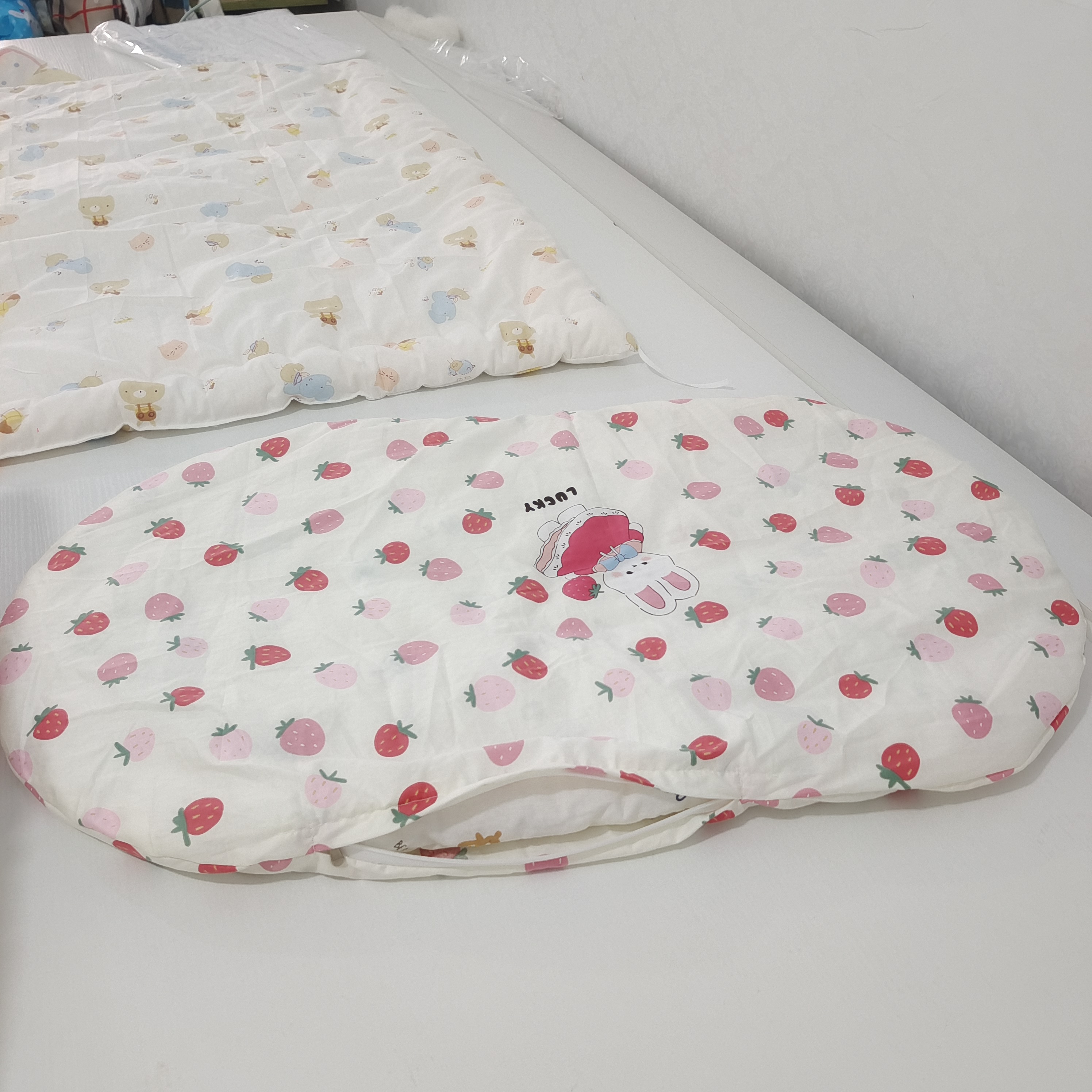 纯棉花蒂爱儿童床垫褥子宝宝椭圆形摇篮床垫婴儿推车垫子可拆洗