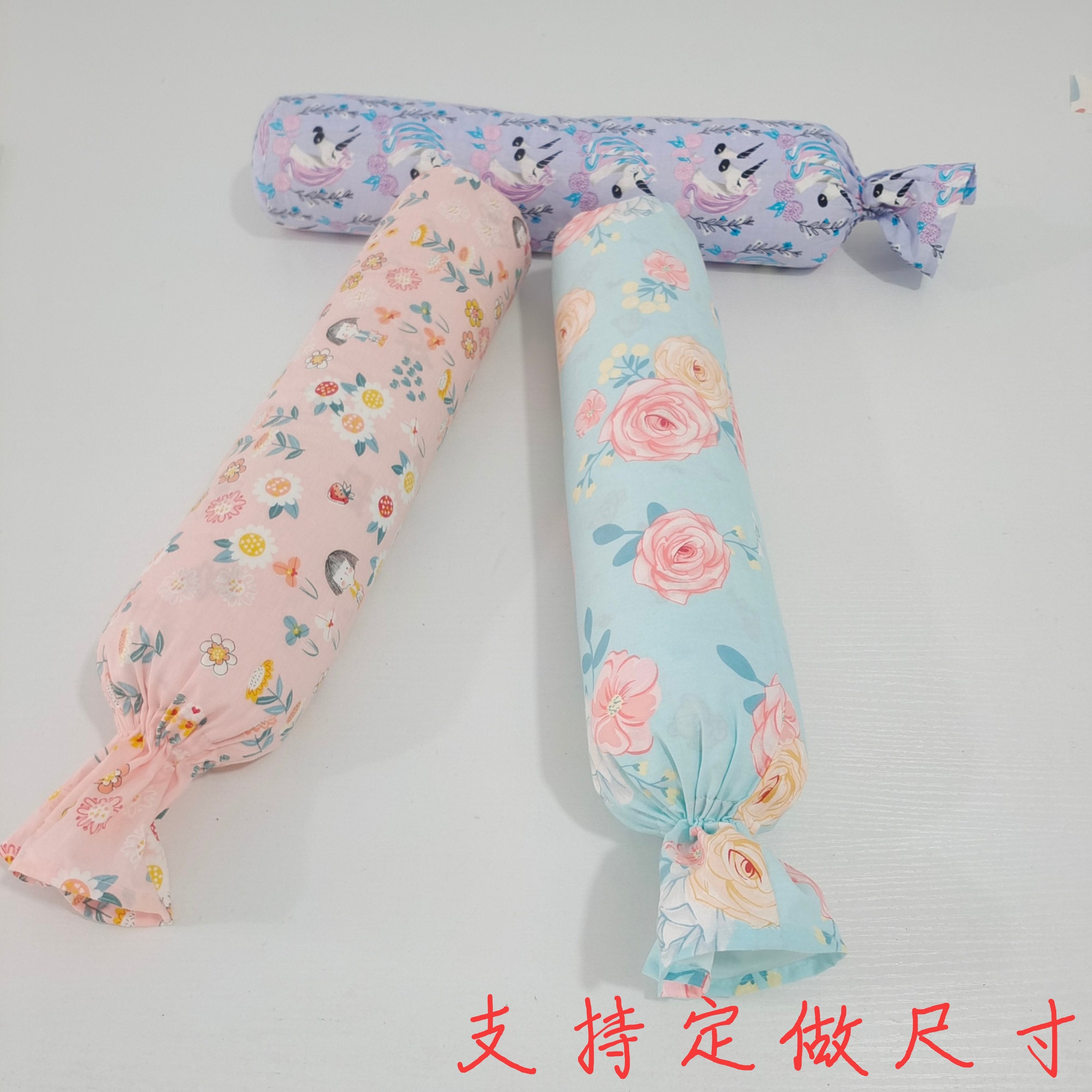 定做纯全山楂子籽仔红果核纯棉布料糖果枕头圆柱形硬枕头可拆洗