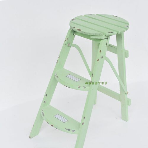 户外花园法式杂货实木花架多层三层阶梯架复古做旧英式置物架立i.