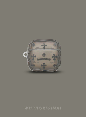 潮牌十字架新款Airpods Pro3代耳机套适用于苹果4代无线耳机壳灰色pro2代亮面挂绳情侣高级感超火防摔保护套