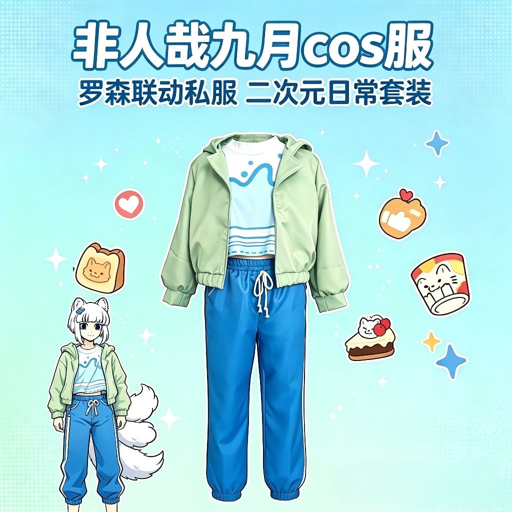 非人哉九月cosplay全套 罗森LAWSON联名日常私服 动漫cos服装女