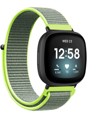 适用Fitbit Versa1/2/3/4/sense1/2尼龙回环表带魔术贴透气水洗