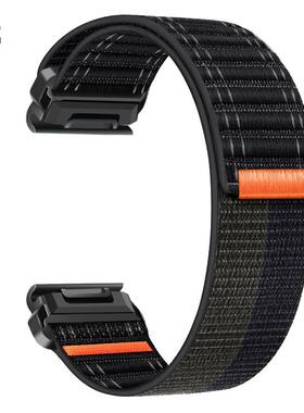 适用佳明Garmin Enduro3海浪尼龙Fenix8魔术贴MK3吸汗运动表带