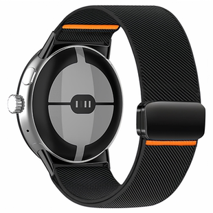 适用google谷歌pixel watch4/3/2/1磁吸弹力尼龙编织表带41/45mm