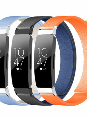 适用fitbit蜚比inspire hr荔枝纹inspire2硅胶磁吸表带inspire3