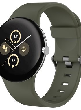 适用google谷歌手表pixel watch3/2/1硅胶雕花防水运动官方款表带