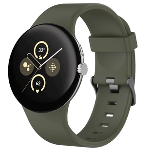 适用google谷歌手表pixel watch3/2/1硅胶雕花防水运动官方款表带