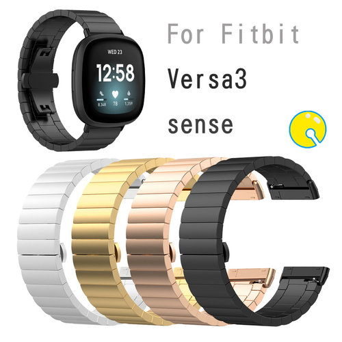 适用versa4/3sense1/2精钢表带