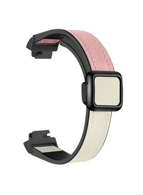 适用fitbit inspire硅胶贴皮表带inspire2磁吸inspire3方扣手带