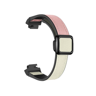 适用fitbit inspire硅胶贴皮表带inspire2磁吸inspire3方扣手带