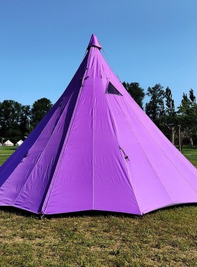 K屋紫色限量款塔帐户外露营BC烧烤印第安金字塔帐篷无风绳户外帐